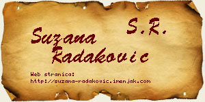 Suzana Radaković vizit kartica